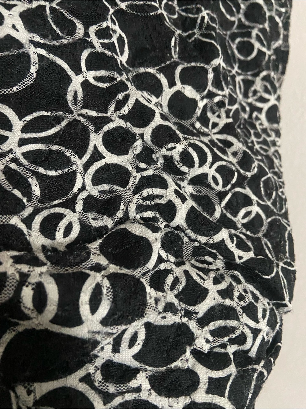 Worthington Black Top with White Circular Print - Picture 5 of 7